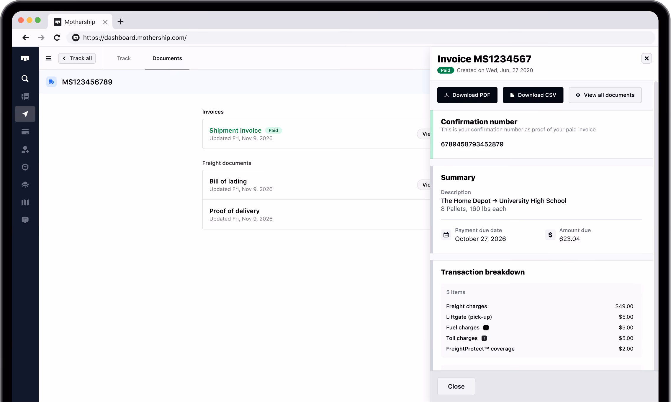 Customer user interface